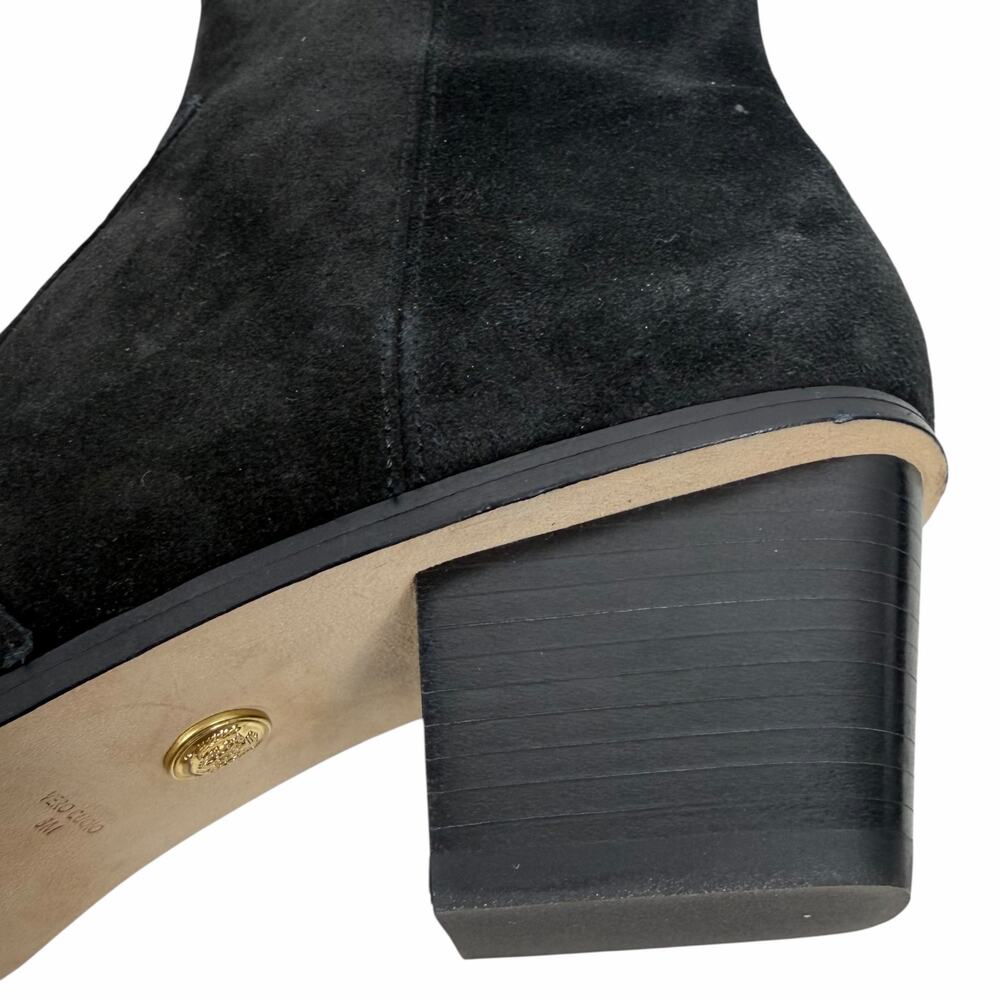 Veronica Beard Ames Suede Block Heel Ankle Boots Black Size 8M - Picture 10 of 13